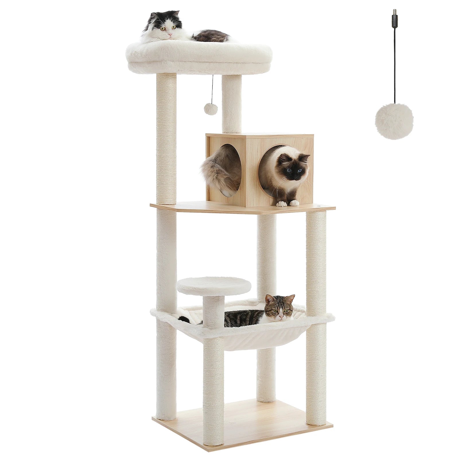Arbre à Chat Bois Moderne – 143 cm