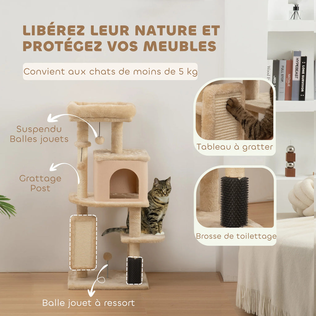 Arbre à Chat Bois 104 cm – 4 niveaux