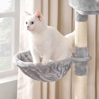 Arbre à Chat Bois Avec Panier – 98 cm
