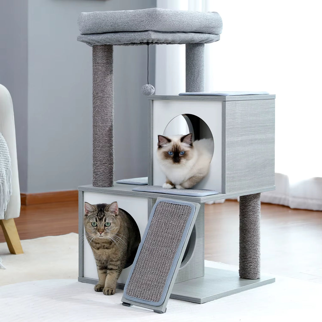 Arbre à Chat Bois Premium Moderne – 89 cm