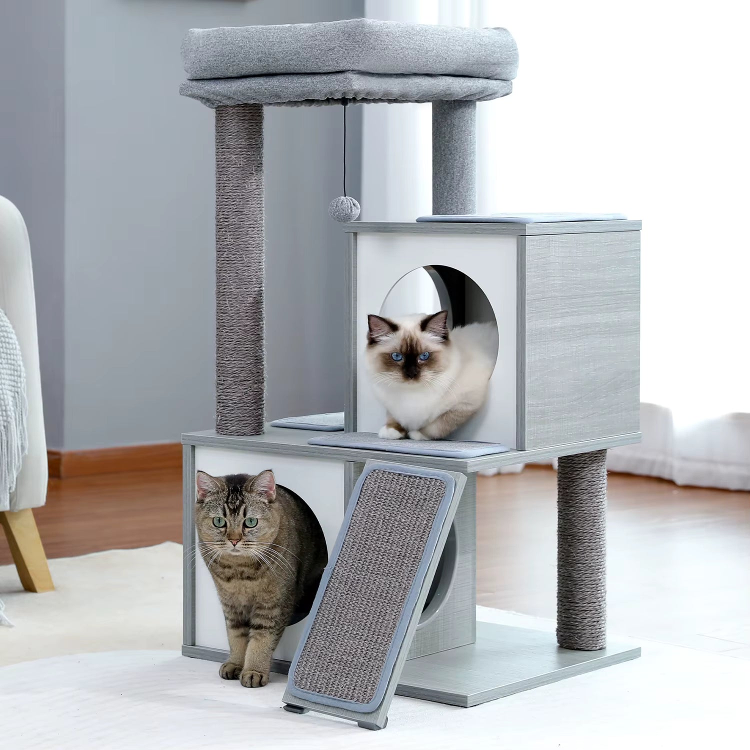Arbre à Chat Bois Premium Moderne – 89 cm