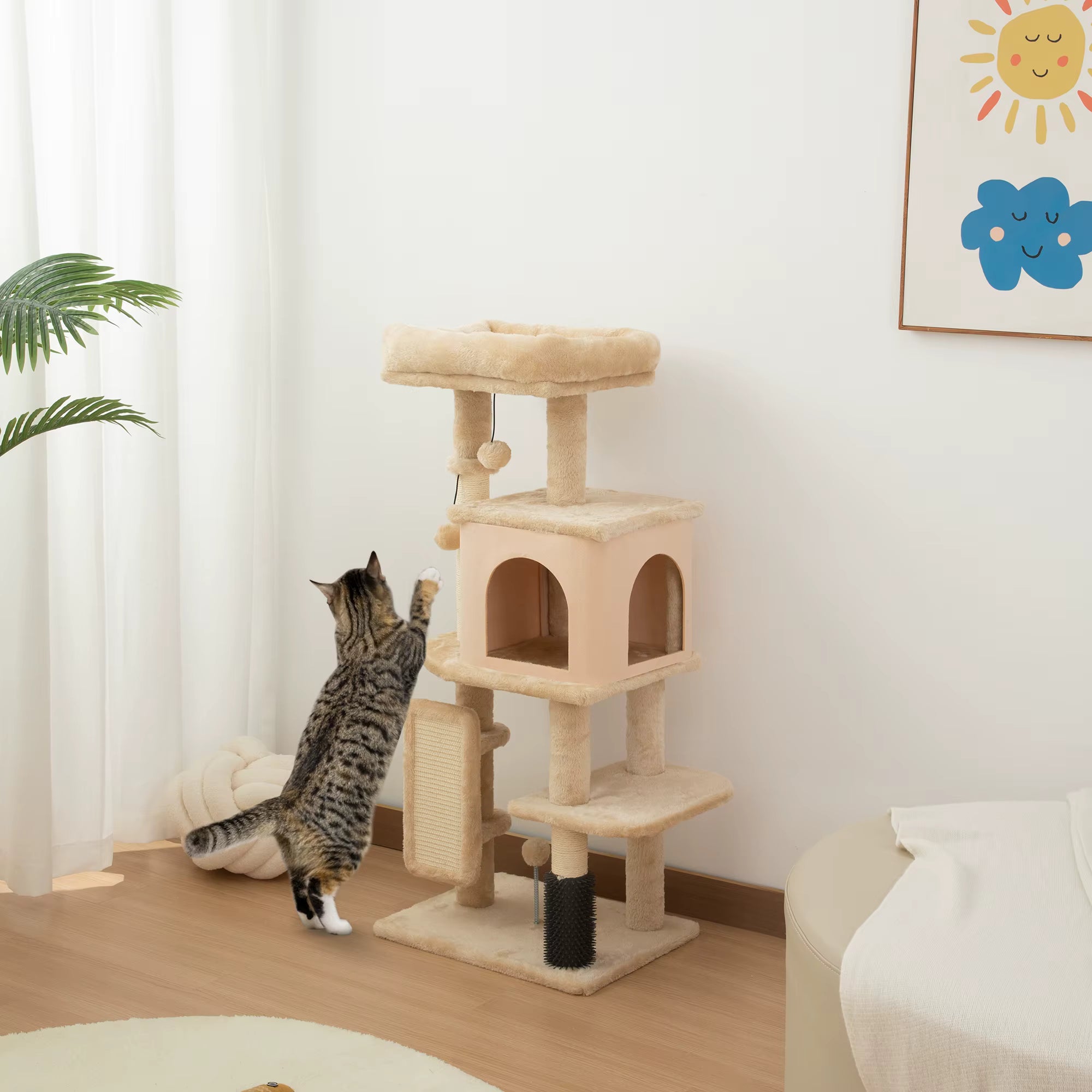 Arbre à Chat Bois 104 cm – 4 niveaux