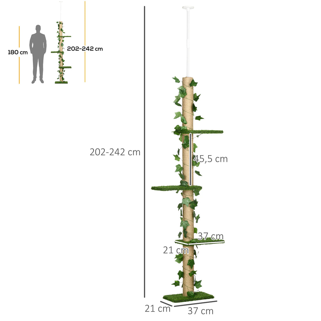 Arbre à Chat Sol-Plafond XXL – 242 cm