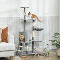 Arbre à Chat Gris Multiplateformes 134 cm – 3 niveaux