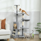 Arbre à Chat Gris Multiplateformes 134 cm – 3 niveaux