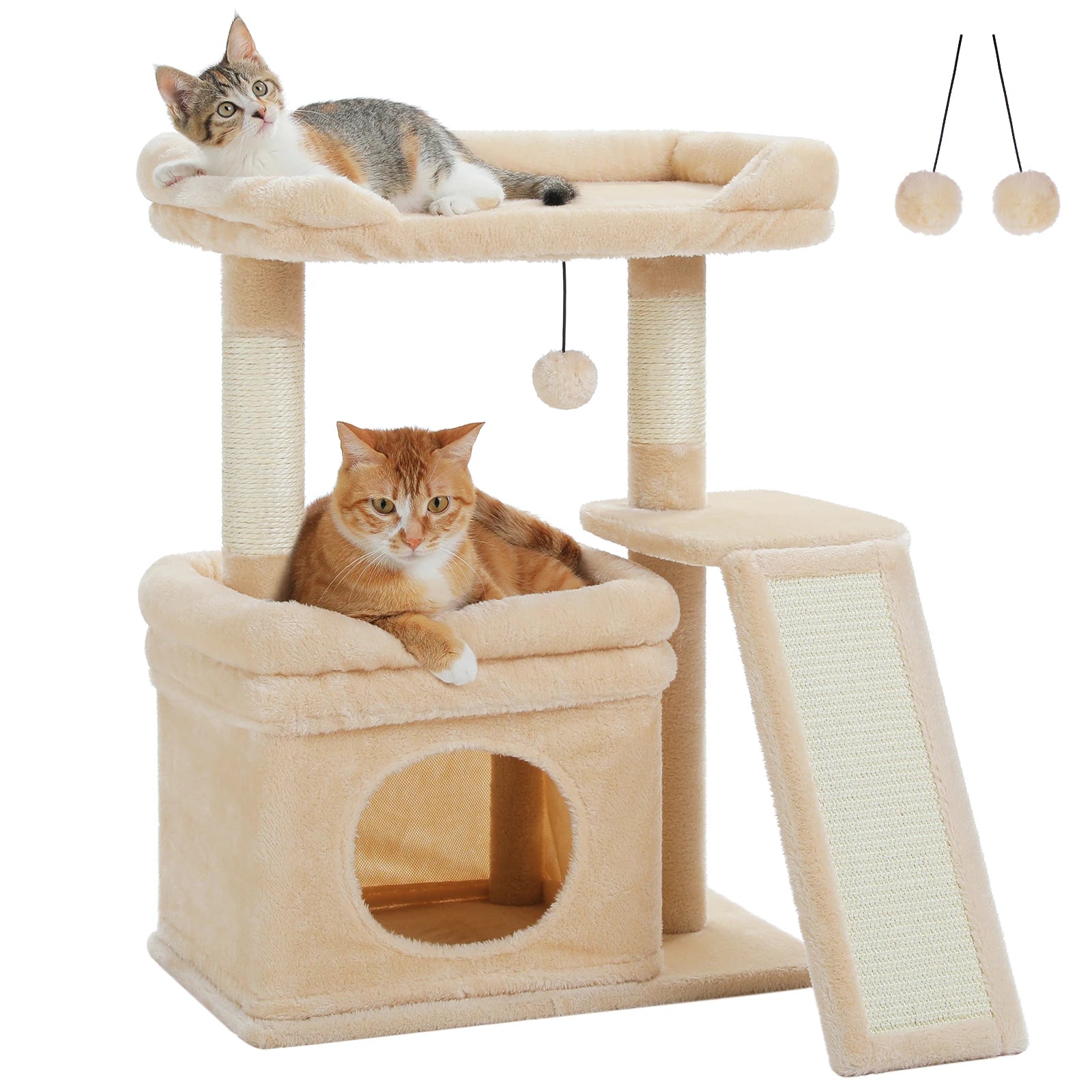 Petit Arbre à Chat Compact 3 niveaux – 68 cm
