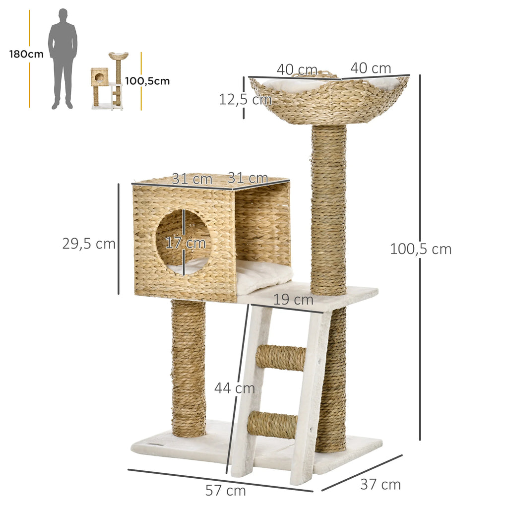 Arbre à Chat Bois Compact – 100 cm