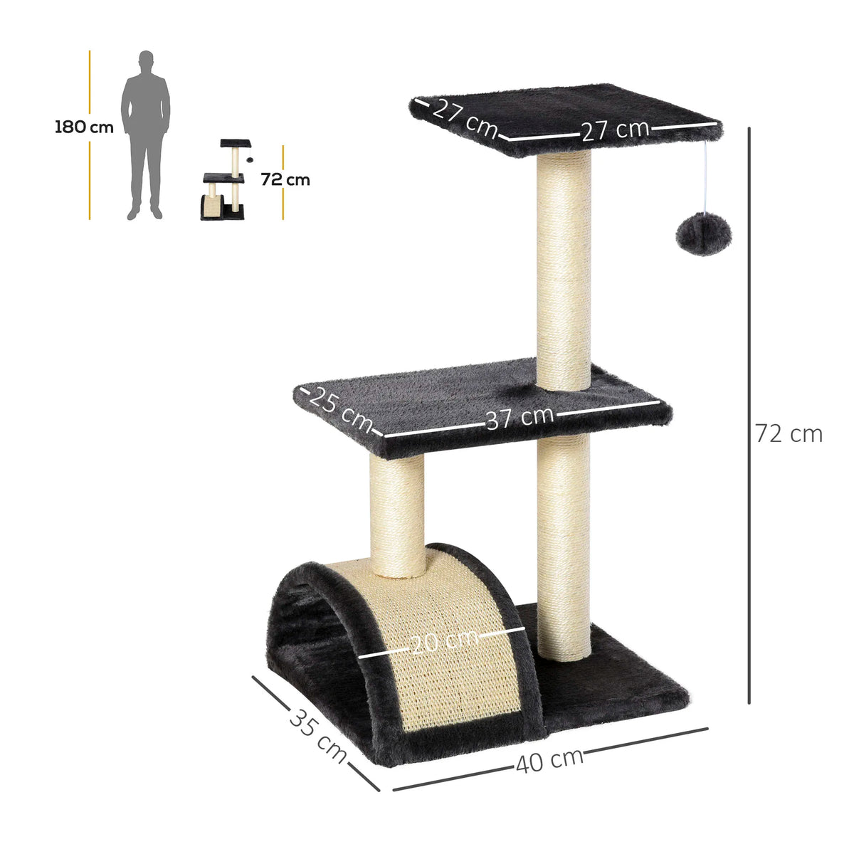 Arbre à Chat Bois Multiplateformes – 3 niveaux