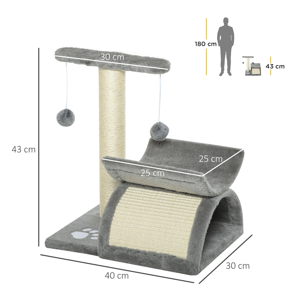 Petit Arbre à Chat Compact – 43 cm – 3 niveaux