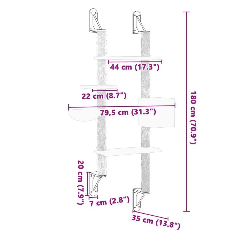 Arbre à Chat Mural Design XXL – 180 cm