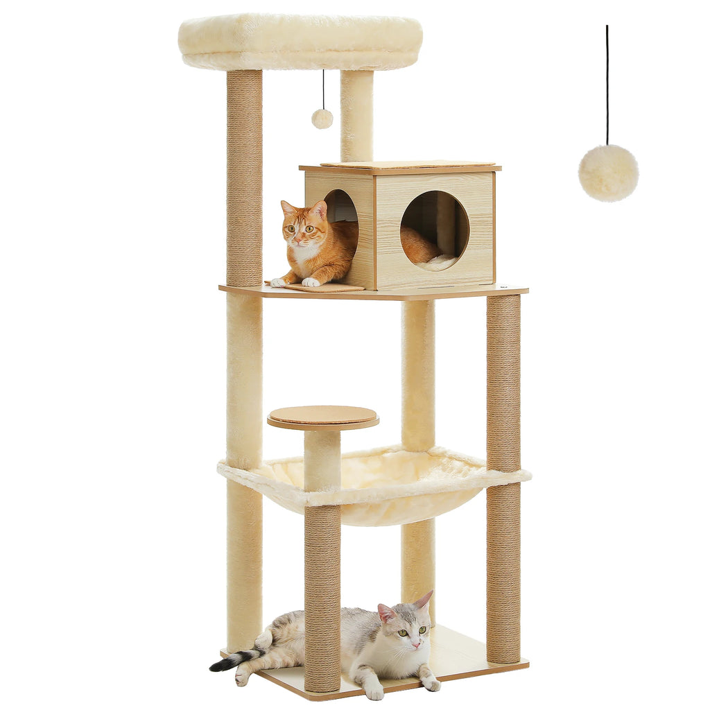 Arbre à Chat Bois Moderne – 143 cm