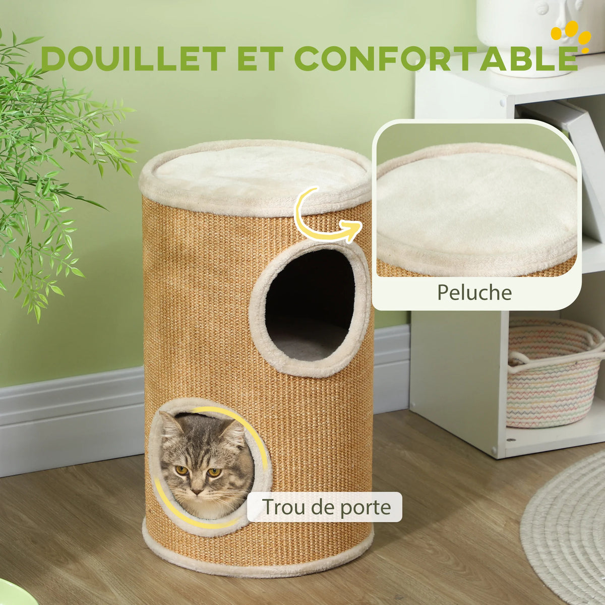 Arbre à Chat Rond Compact – 60 cm
