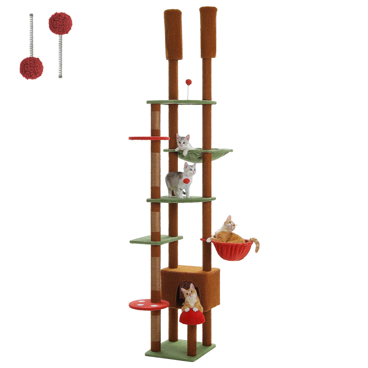 Arbre à Chat Sol-Plafond Bois – 256 cm