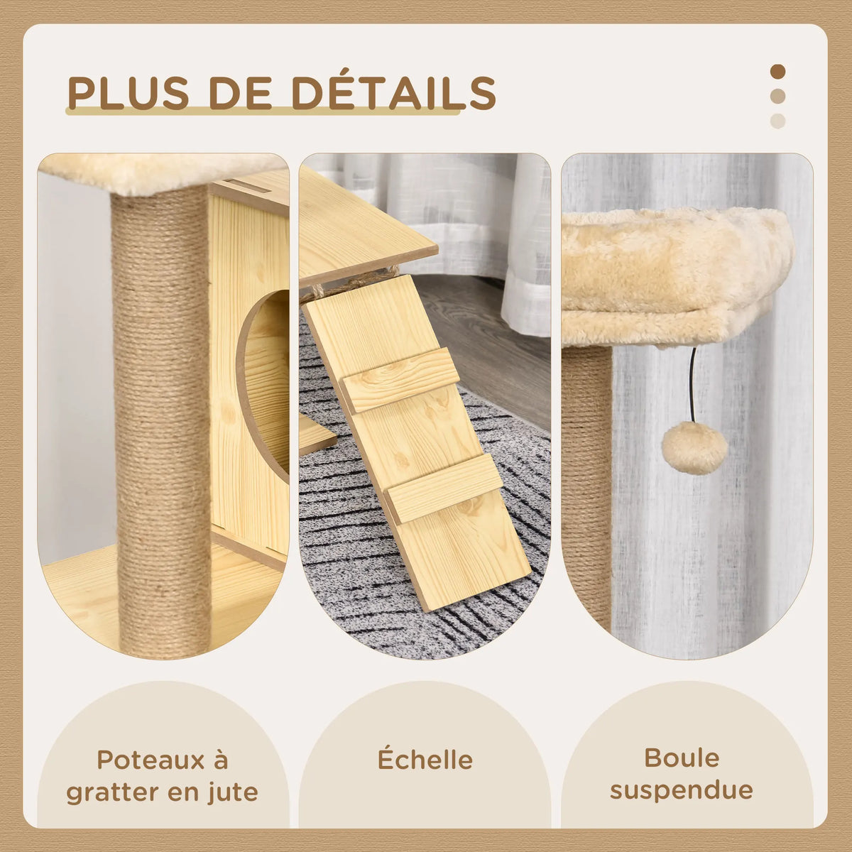 Arbre à Chat Bois Design – 130 cm