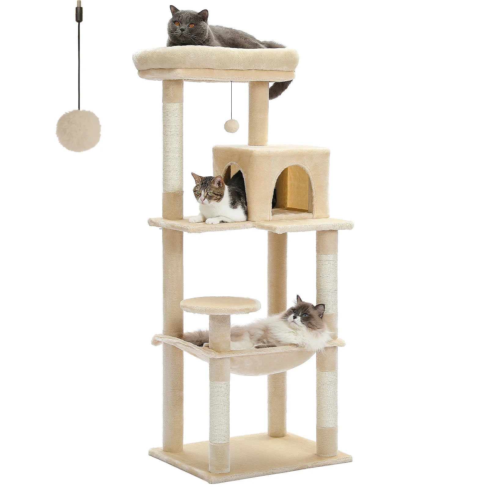 Arbre à Chat Bois XXL 143 cm - 4 niveaux