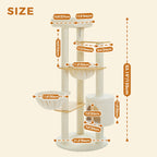 Arbre à Chat Bois Premium – 135 cm