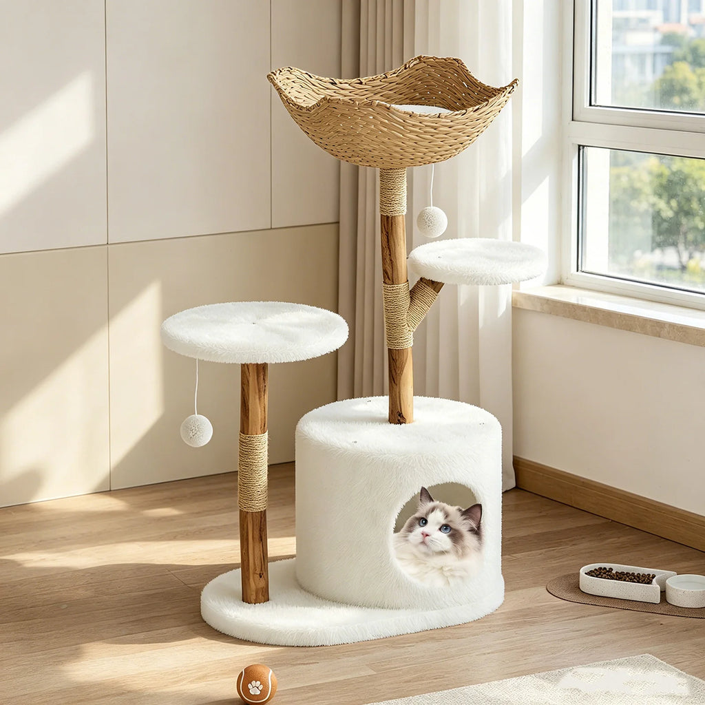 Arbre à Chat Bois Moderne - 84 cm