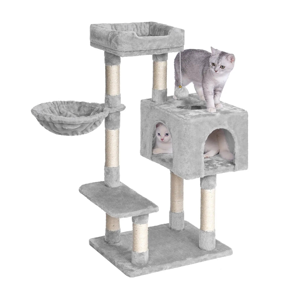 Arbre à Chat Bois Avec Panier – 98 cm