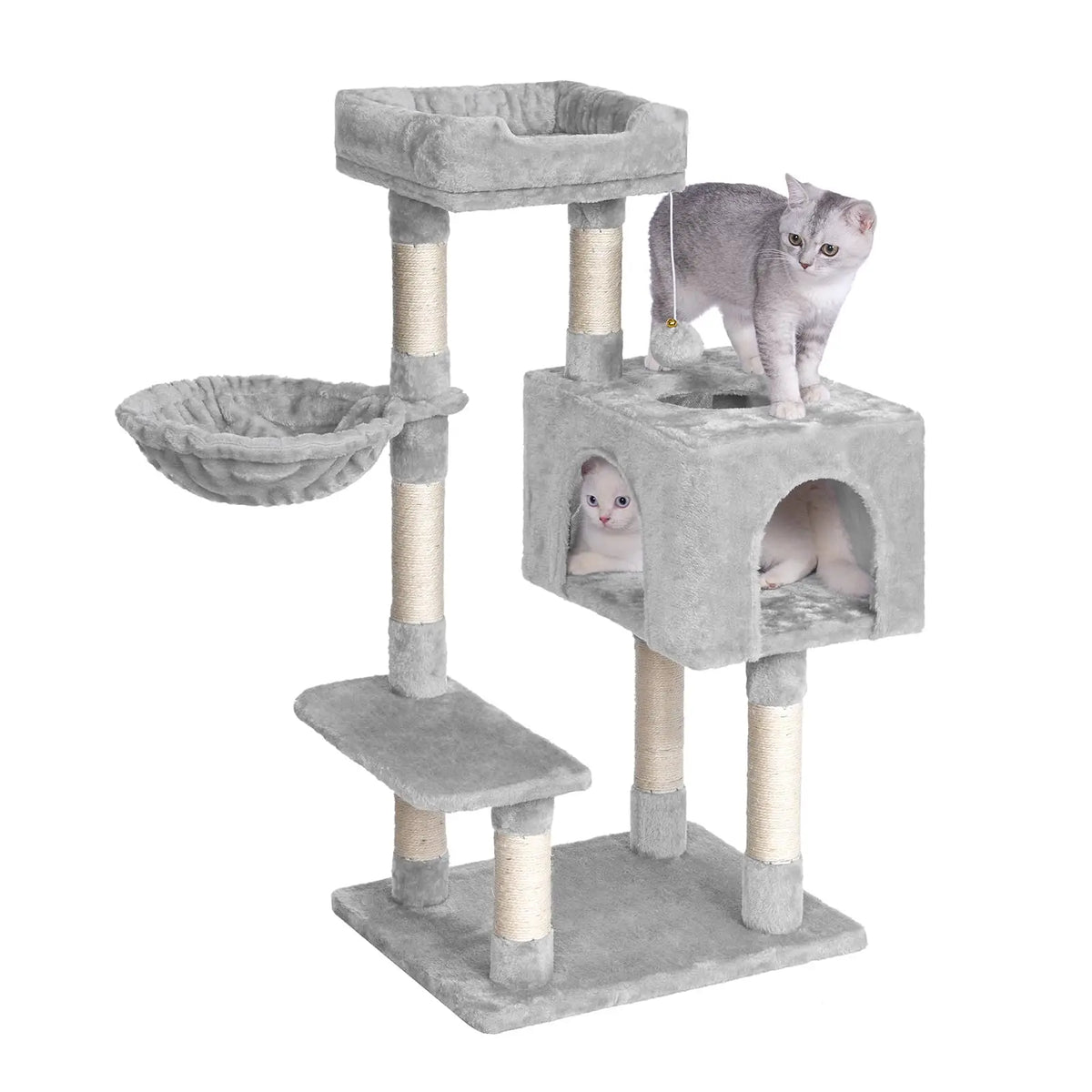 Arbre à Chat Bois Avec Panier – 98 cm
