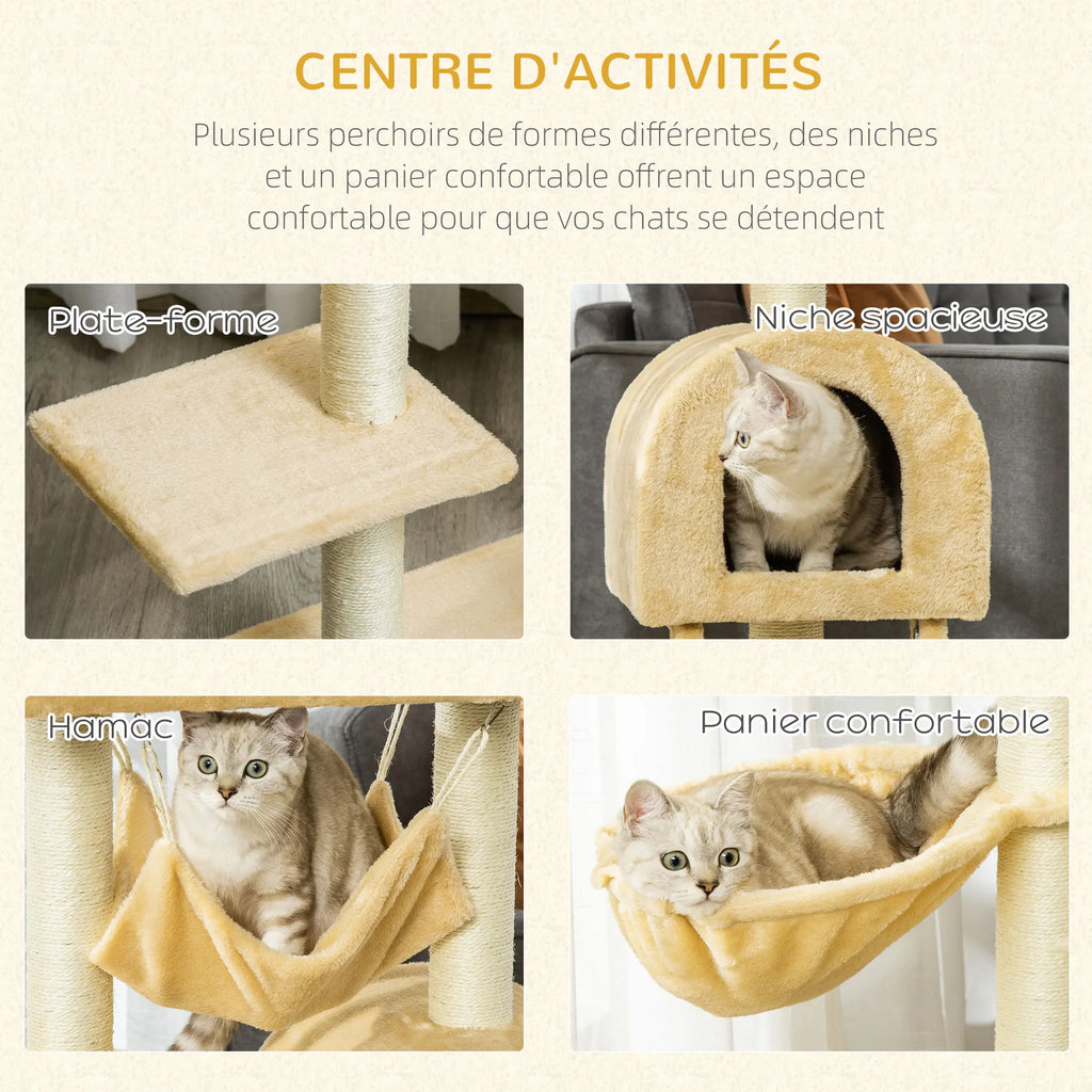 Arbre à Chat avec Hamac – 98 cm