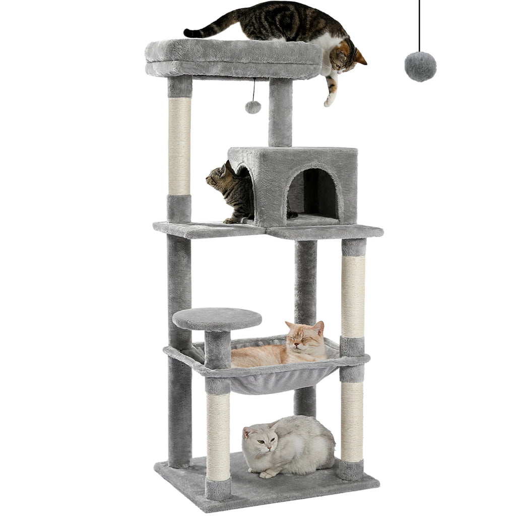 Arbre à Chat Bois XXL 143 cm - 4 niveaux