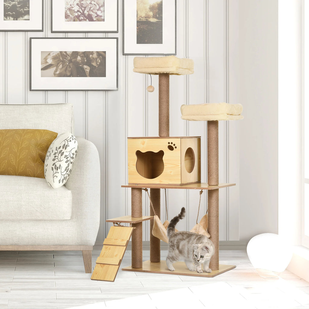 Arbre à Chat Bois Design – 130 cm