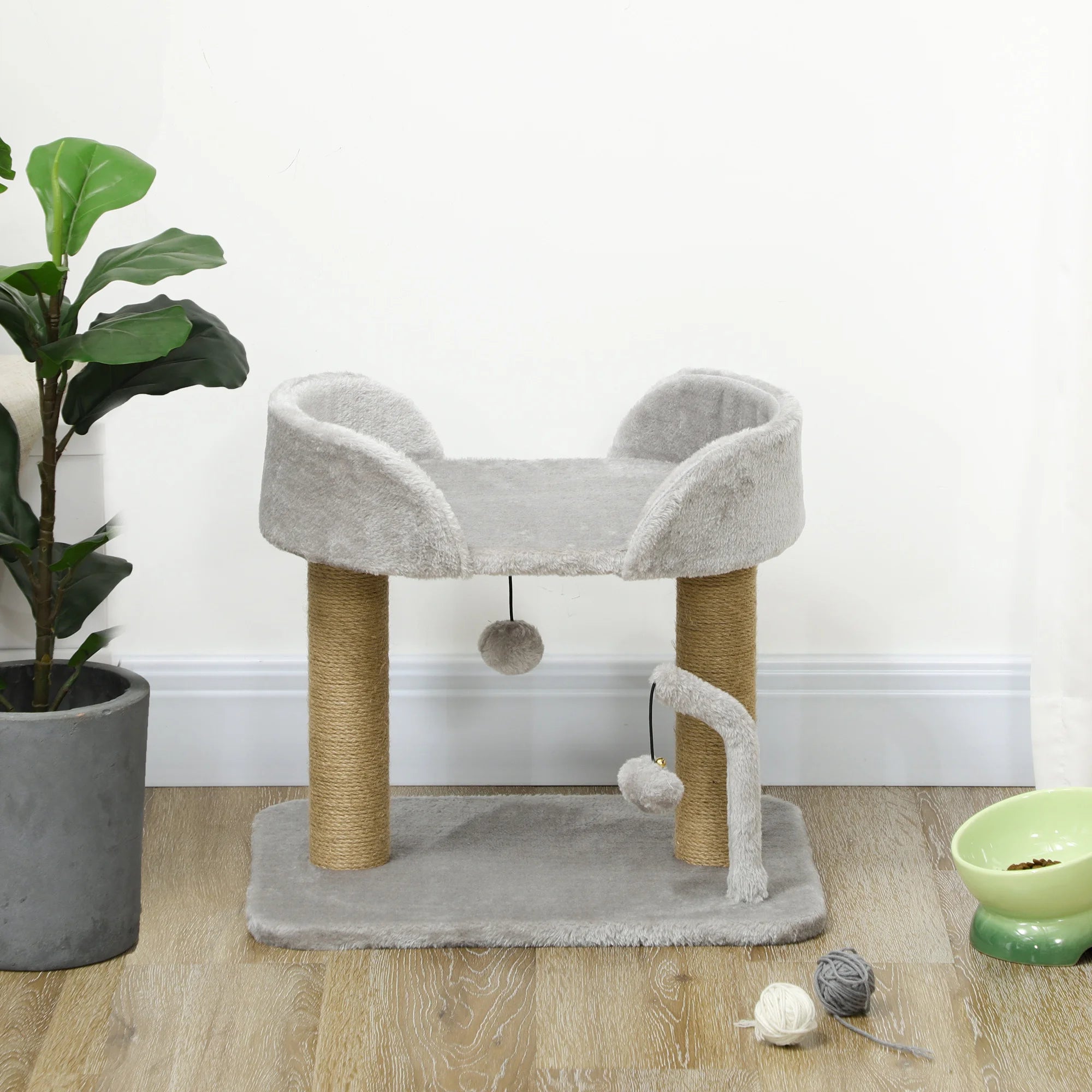 Petit Arbre à Chat Compact Gris - 42 cm