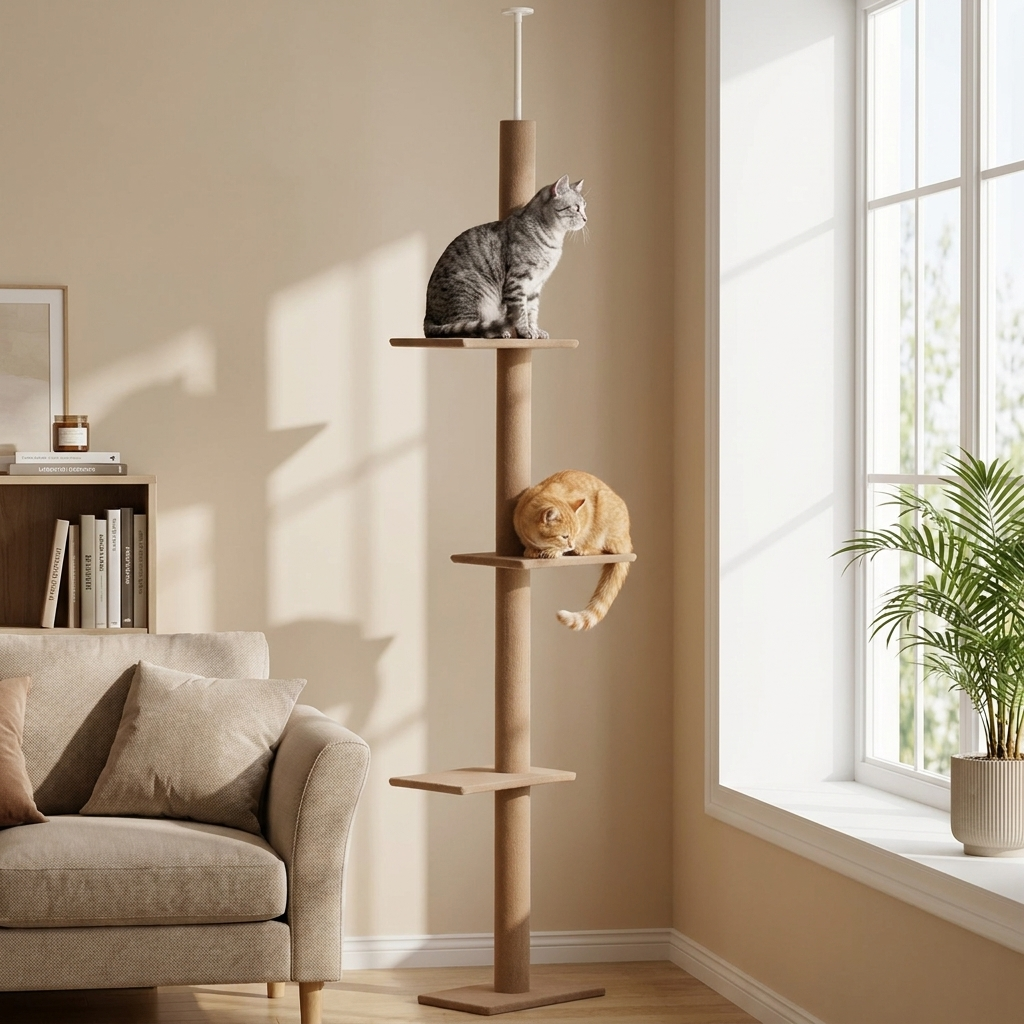 Arbre à Chat Sol-Plafond Multiplateformes – 260 cm