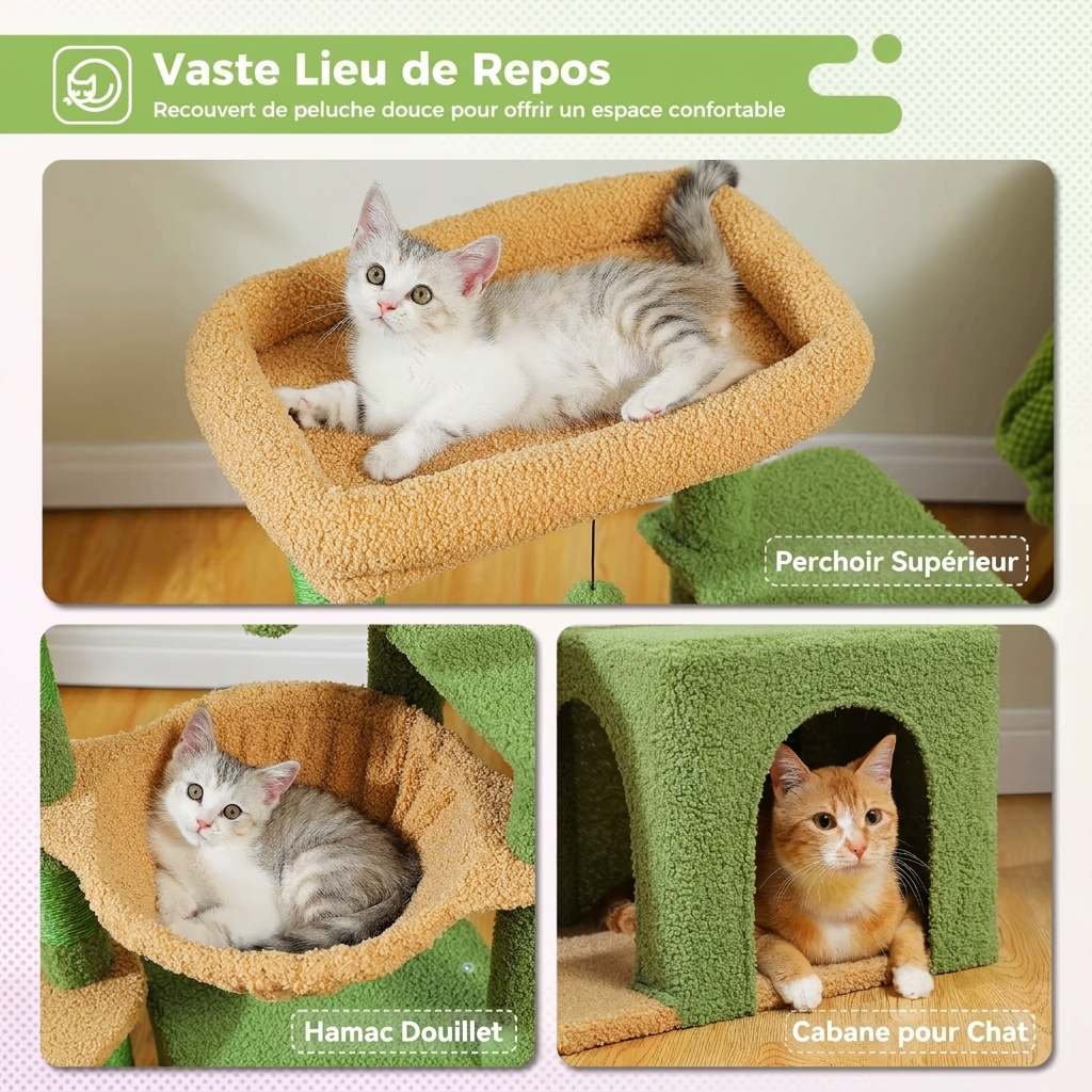 Petit Arbre à Chat Compact 92 cm – 4 niveaux