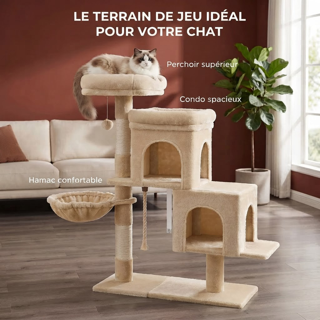 Arbre à Chat Premium Multiplateformes – 97 cm