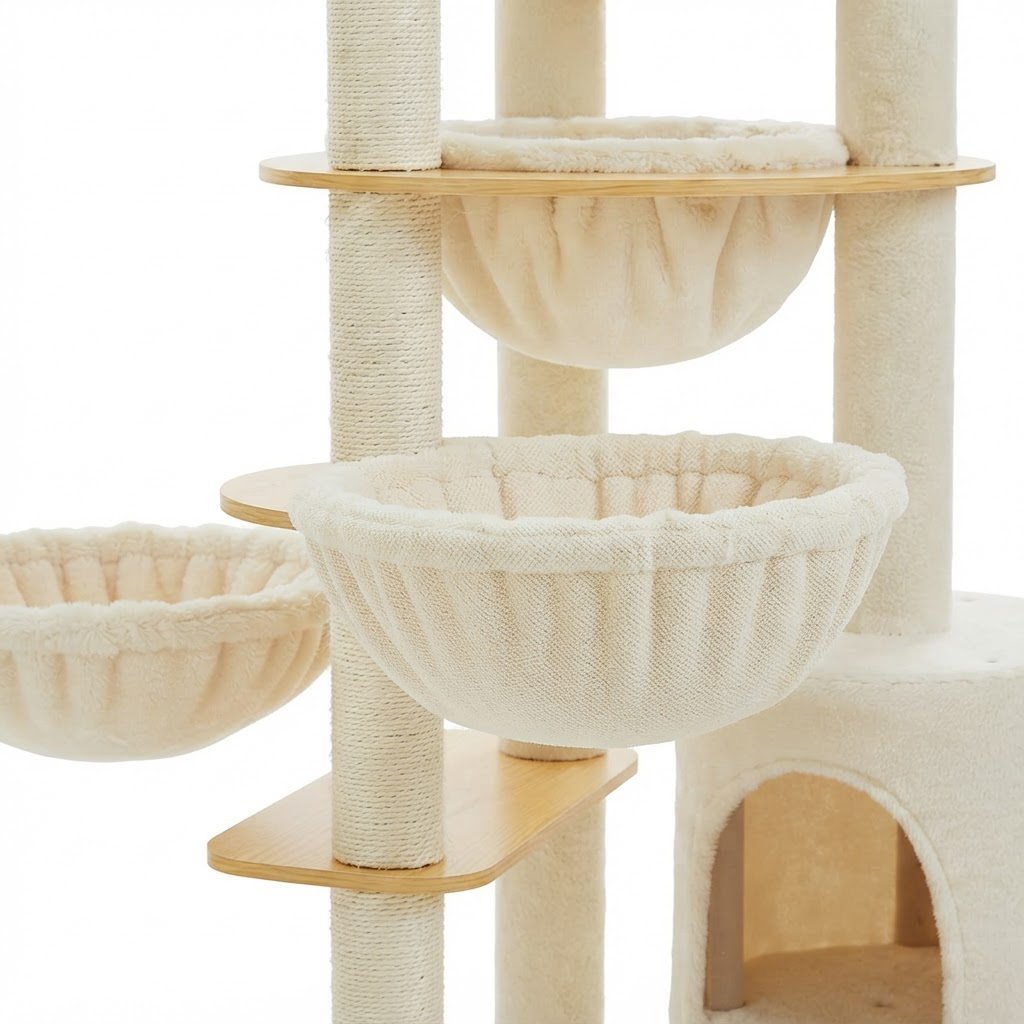 Arbre à Chat Bois Premium – 135 cm