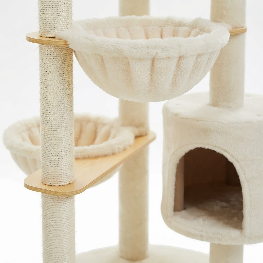 Arbre à Chat Bois Premium – 135 cm