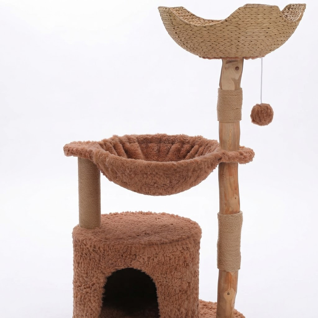 Arbre à Chat Bois Massif Moderne – 102 cm