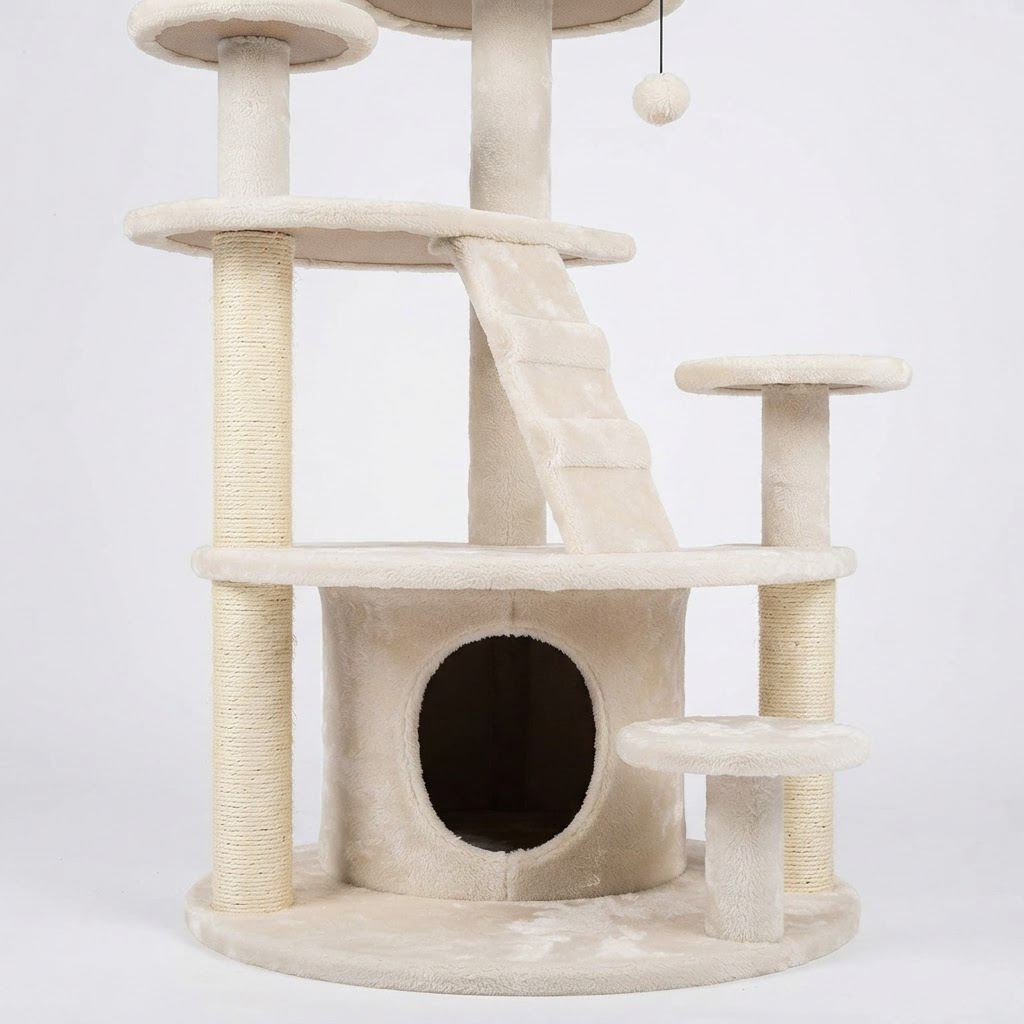 Arbre à Chat Cosy Bois Compact – 101 cm