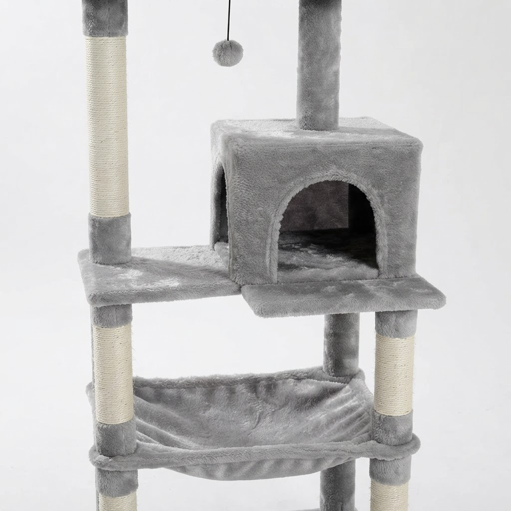 Arbre à Chat Bois XXL 143 cm - 4 niveaux
