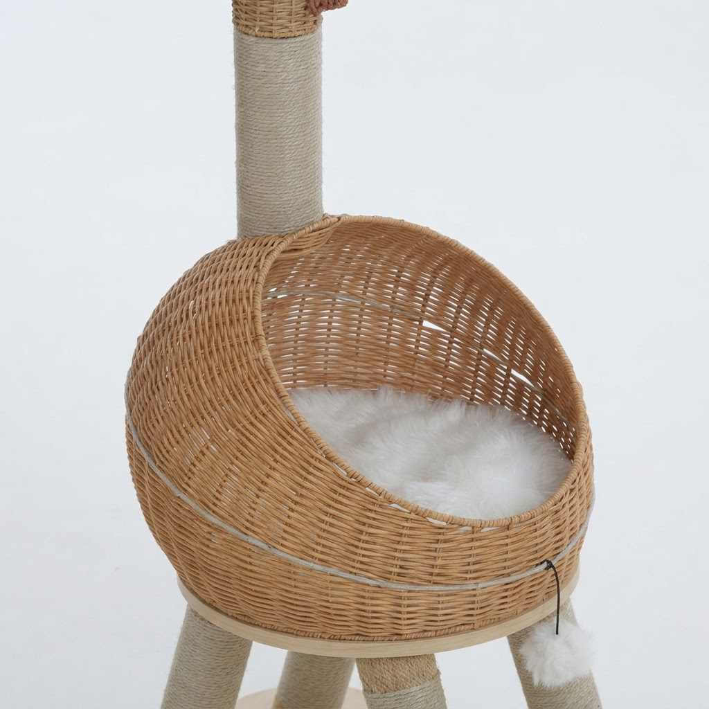 Arbre à Chat Premium Osier – 116 cm