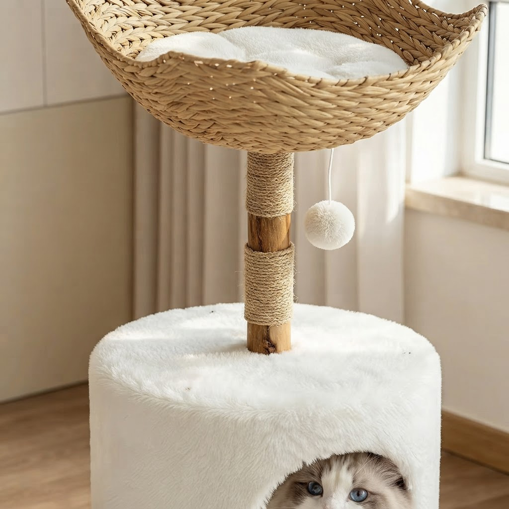 Arbre à Chat Bois Moderne - 84 cm