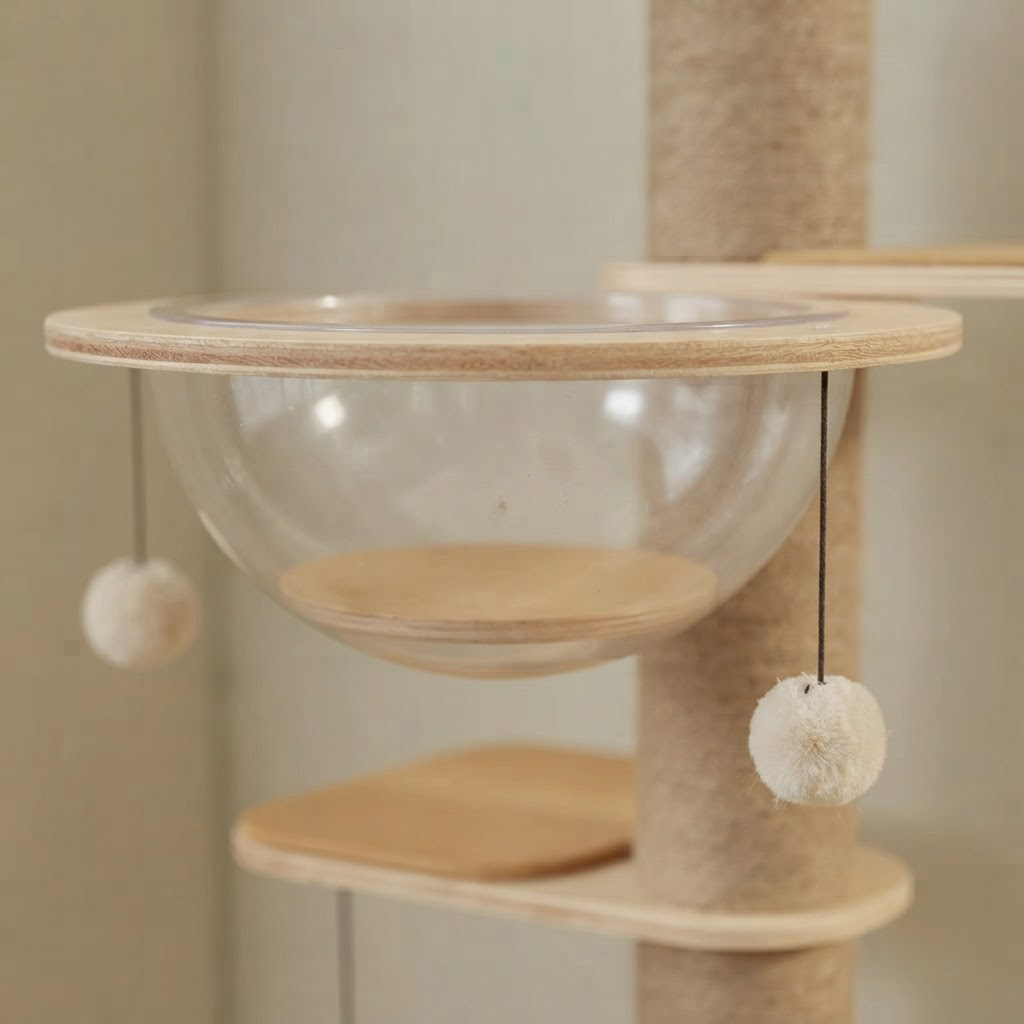Arbre à Chat Sol-Plafond Bois – 284 cm